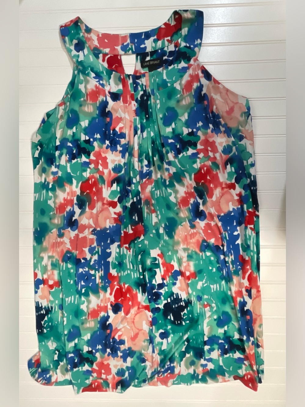 Lane Bryant White Floral Watercolor Print Dress Plus Size  26/28